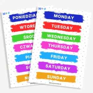 Dni tygodnia Polski - Angielski